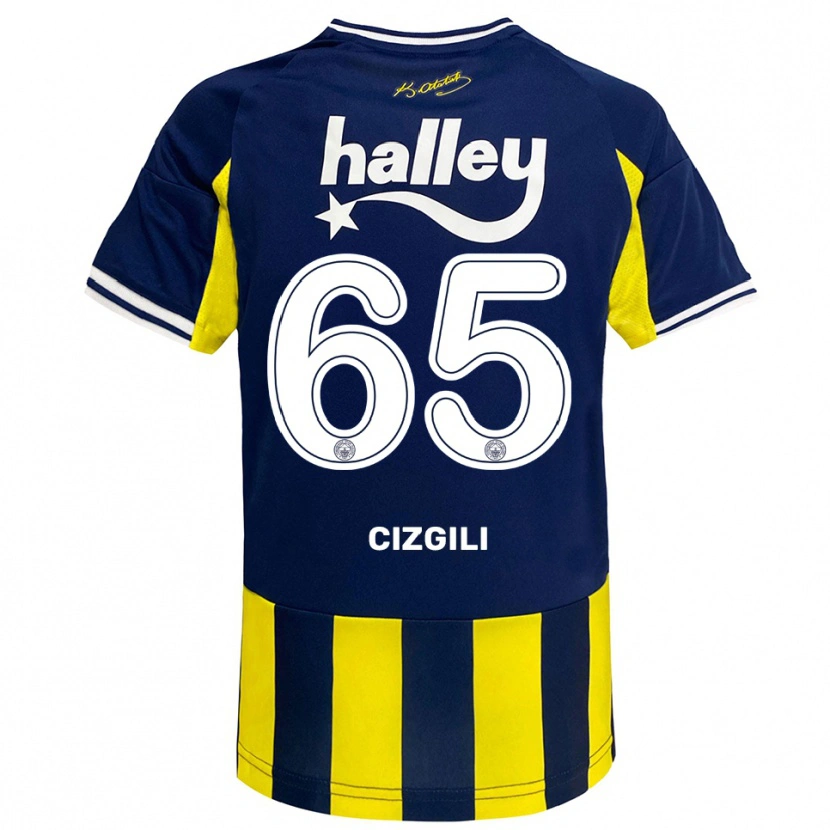 Danxen Kinderen Muharrem Cizgili #65 Geel Donkerblauw Wit Thuisshirt Thuistenue 2025/26 T-Shirt België