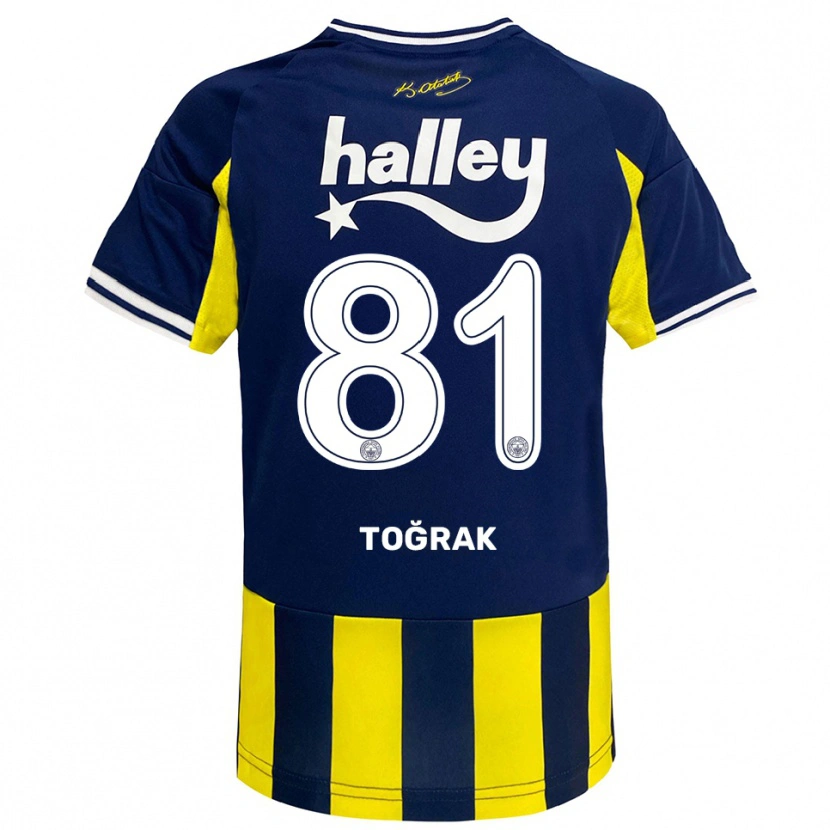 Danxen Kinderen Şükür Toğrak #81 Geel Donkerblauw Wit Thuisshirt Thuistenue 2025/26 T-Shirt België