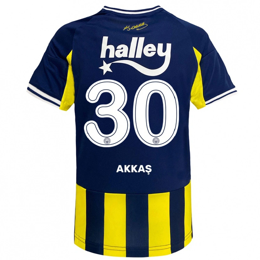 Danxen Kinderen Arda Akkaş #30 Geel Donkerblauw Wit Thuisshirt Thuistenue 2025/26 T-Shirt België