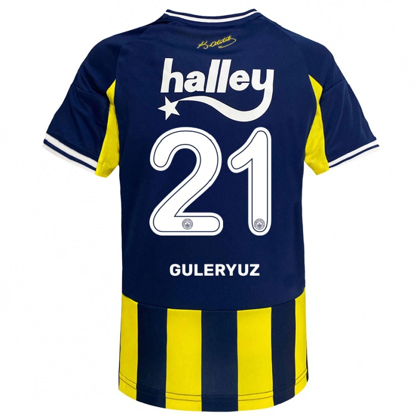 Danxen Kinderen Göknur Güleryüz #21 Geel Donkerblauw Wit Thuisshirt Thuistenue 2025/26 T-Shirt België