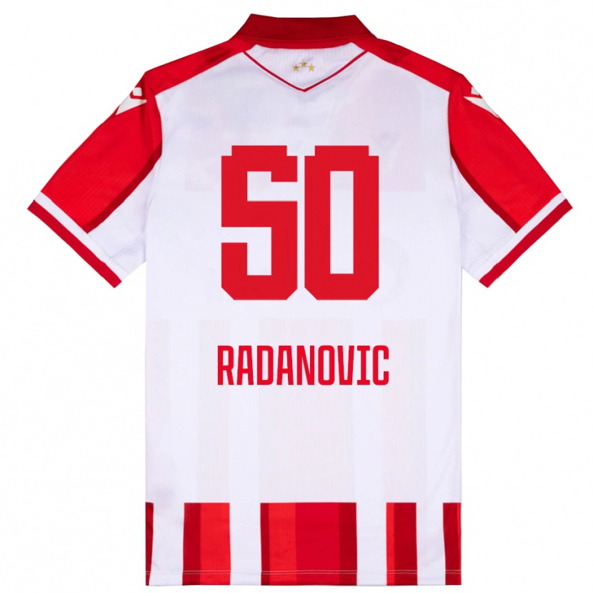 Danxen Kinderen Savo Radanovic #50 Rood Wit Thuisshirt Thuistenue 2025/26 T-Shirt België