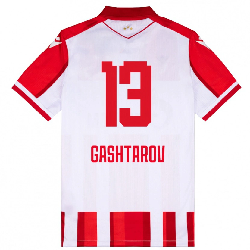 Danxen Kinderen Matej Gashtarov #13 Rood Wit Thuisshirt Thuistenue 2025/26 T-Shirt België