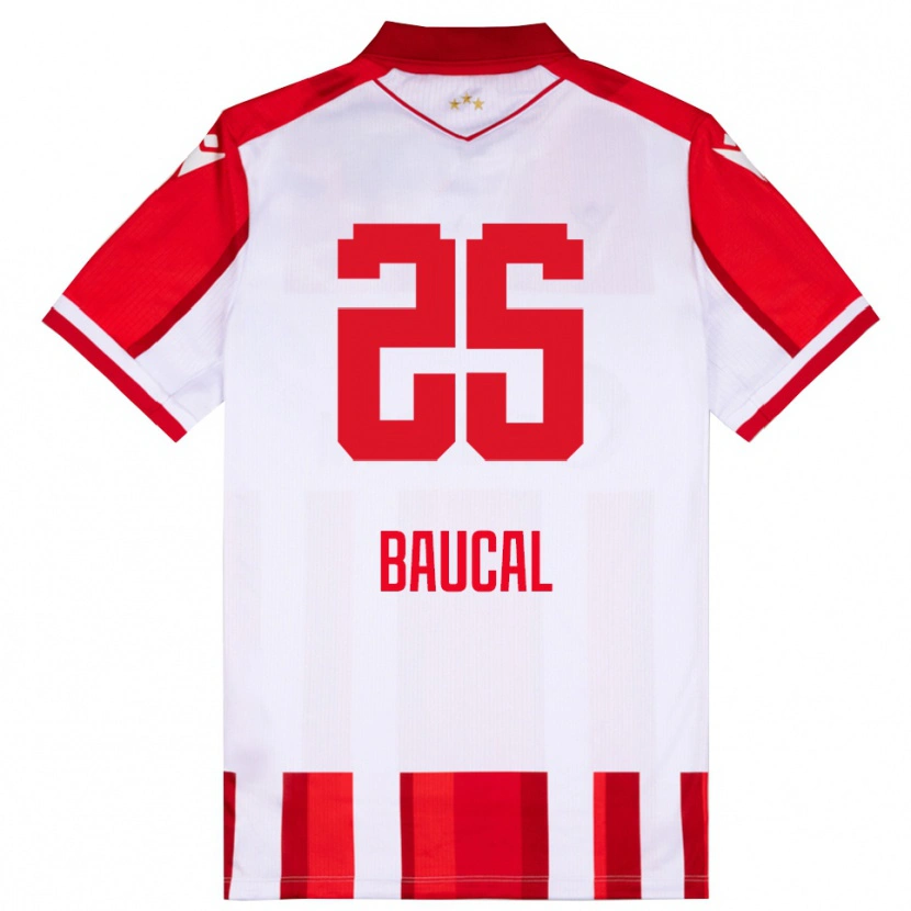 Danxen Kinderen Strahinja Baucal #25 Rood Wit Thuisshirt Thuistenue 2025/26 T-Shirt België
