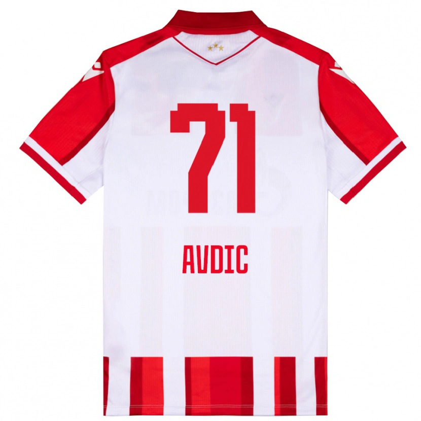 Danxen Kinderen Adem Avdic #71 Rood Wit Thuisshirt Thuistenue 2025/26 T-Shirt België