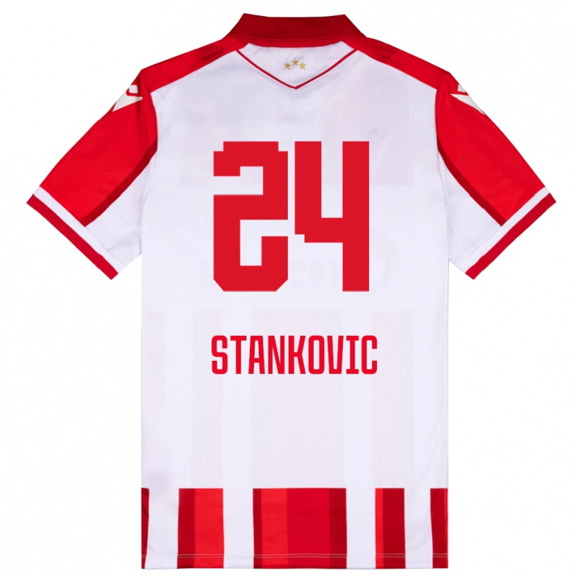 Danxen Kinderen Nikola Stankovic #24 Rood Wit Thuisshirt Thuistenue 2025/26 T-Shirt België