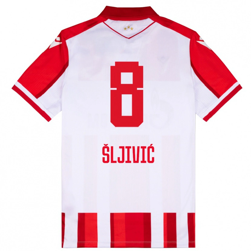 Danxen Kinderen Jovan Sljivic #8 Rood Wit Thuisshirt Thuistenue 2025/26 T-Shirt België