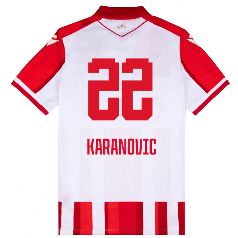 Danxen Kinderen Danilo Karanovic #22 Rood Wit Thuisshirt Thuistenue 2025/26 T-Shirt België