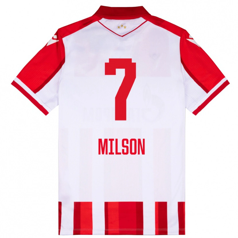 Danxen Kinderen Milson #7 Rood Wit Thuisshirt Thuistenue 2025/26 T-Shirt België