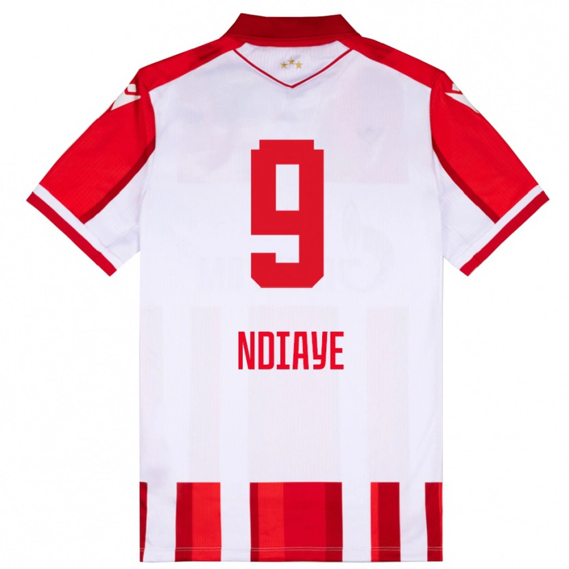 Danxen Kinderen Cherif Ndiaye #9 Rood Wit Thuisshirt Thuistenue 2025/26 T-Shirt België