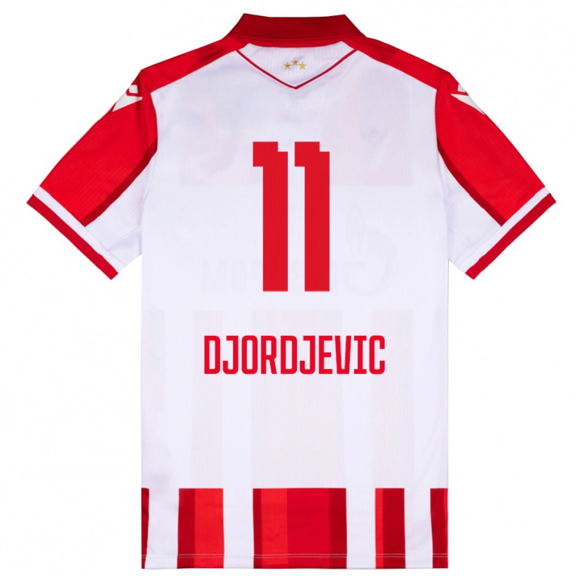 Danxen Kinderen Uros Djordjevic #11 Rood Wit Thuisshirt Thuistenue 2025/26 T-Shirt België