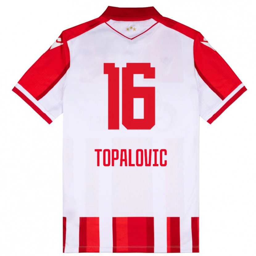 Danxen Kinderen Todor Topalovic #16 Rood Wit Thuisshirt Thuistenue 2025/26 T-Shirt België