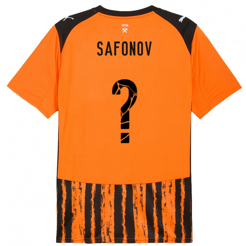 Danxen Kinderen Arseniy Safonov #0 Oranje Zwart Thuisshirt Thuistenue 2025/26 T-Shirt België
