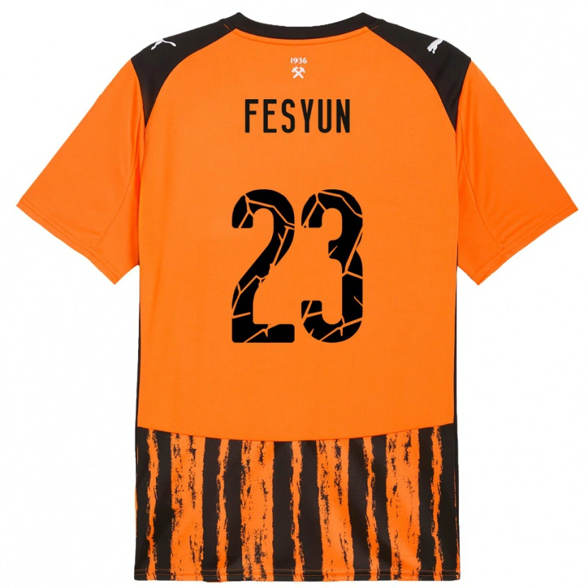 Danxen Kinderen Kiril Fesyun #23 Oranje Zwart Thuisshirt Thuistenue 2025/26 T-Shirt België