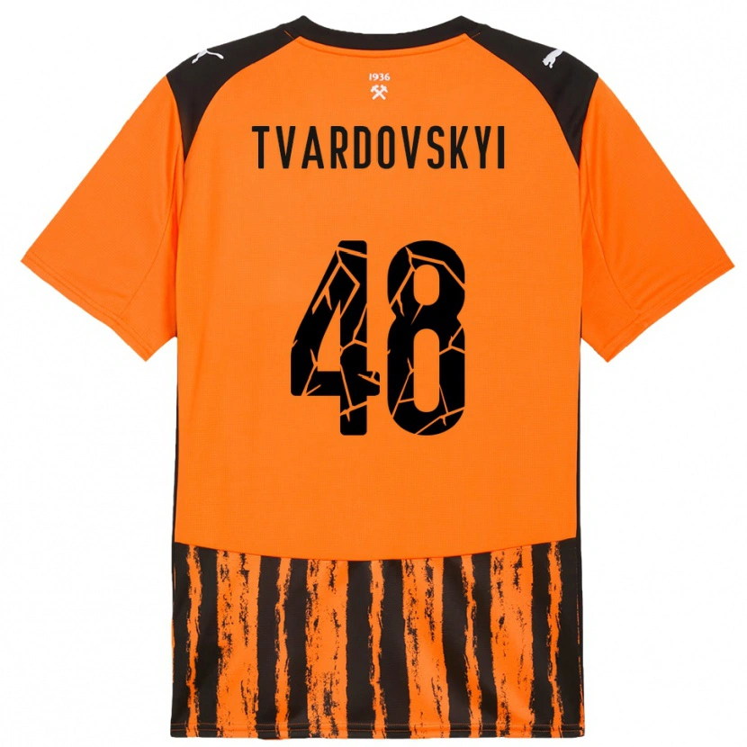 Danxen Kinderen Denys Tvardovskyi #48 Oranje Zwart Thuisshirt Thuistenue 2025/26 T-Shirt België