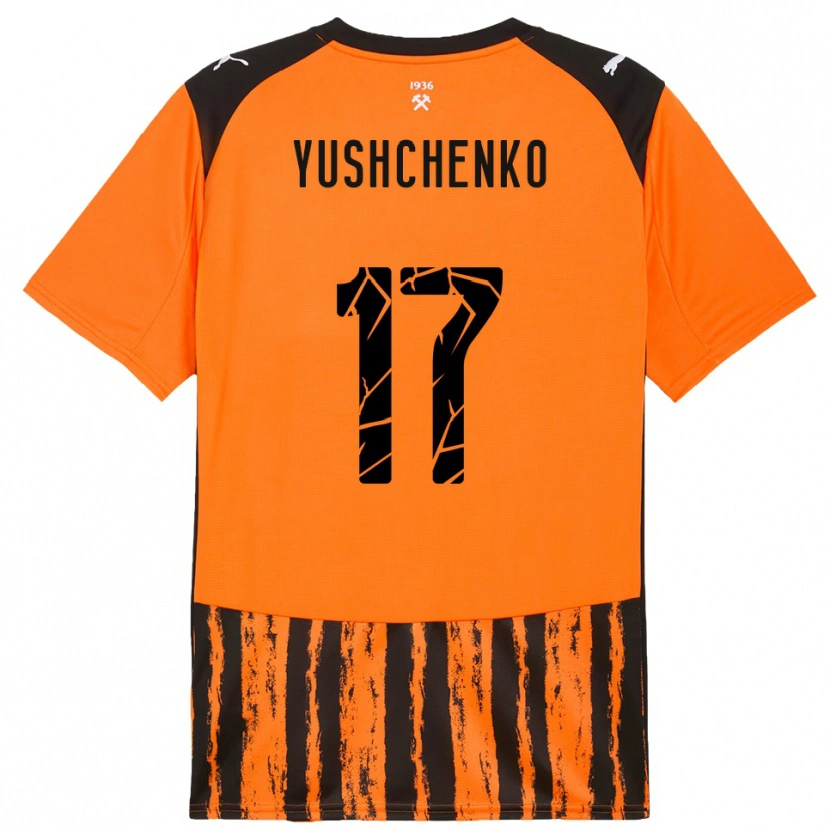Danxen Kinderen Oleksandr Yushchenko #17 Oranje Zwart Thuisshirt Thuistenue 2025/26 T-Shirt België