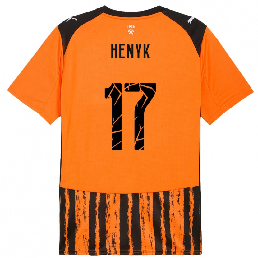 Danxen Kinderen Oksana Henyk #17 Oranje Zwart Thuisshirt Thuistenue 2025/26 T-Shirt België