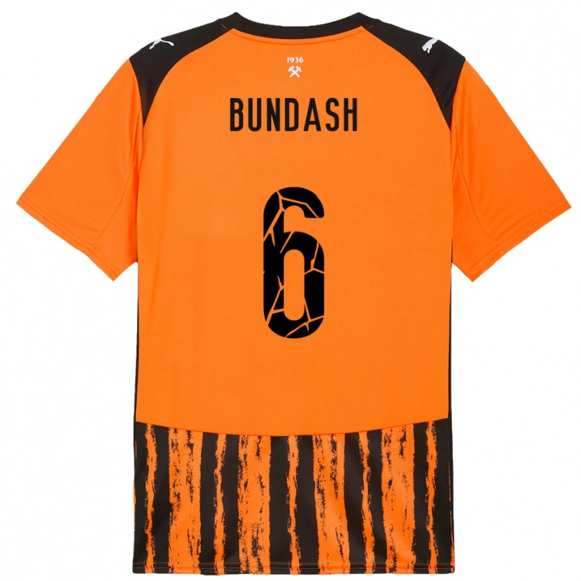 Danxen Kinderen Vasyl Bundash #6 Oranje Zwart Thuisshirt Thuistenue 2025/26 T-Shirt België