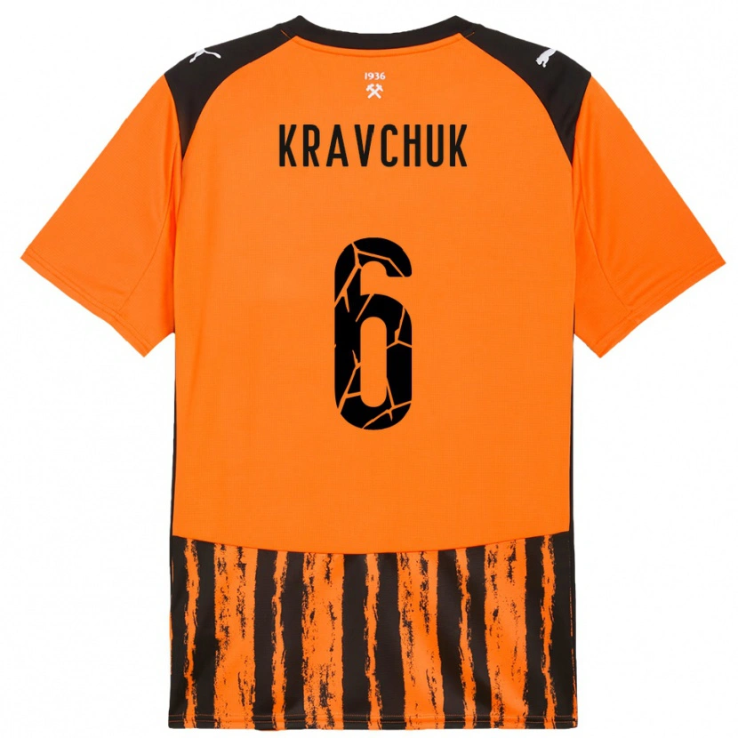 Danxen Kinderen Diana Kravchuk #6 Oranje Zwart Thuisshirt Thuistenue 2025/26 T-Shirt België