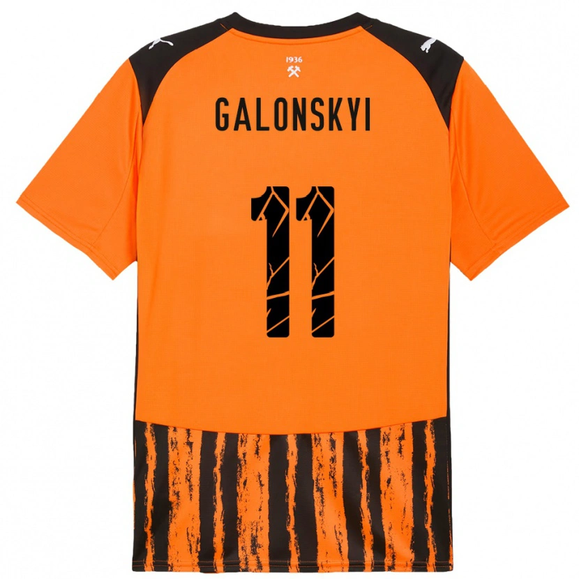Danxen Kinderen Valentyn Galonskyi #11 Oranje Zwart Thuisshirt Thuistenue 2025/26 T-Shirt België