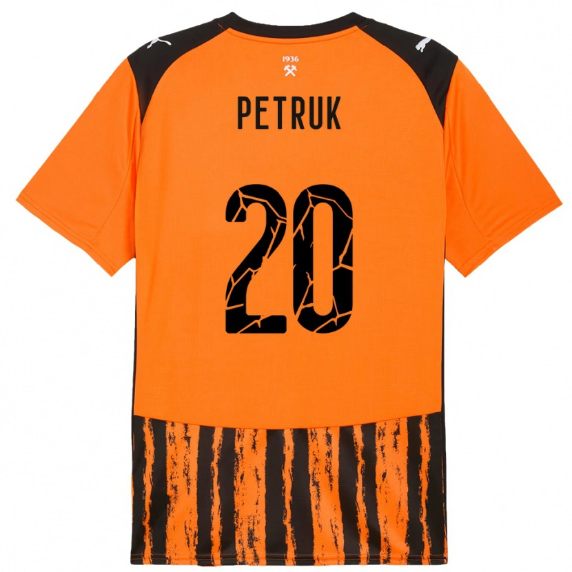 Danxen Kinderen Denys Petruk #20 Oranje Zwart Thuisshirt Thuistenue 2025/26 T-Shirt België