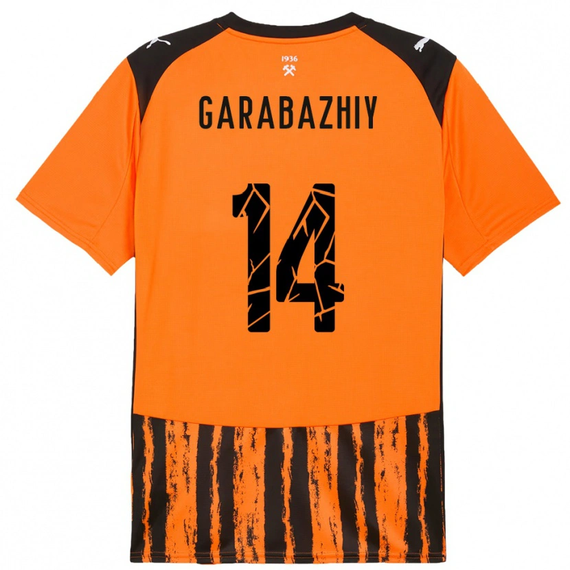 Danxen Kinderen Anton Garabazhiy #14 Oranje Zwart Thuisshirt Thuistenue 2025/26 T-Shirt België