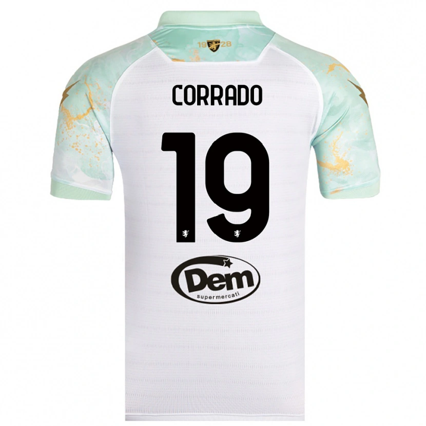 Danxen Kinderen Niccolò Corrado #19 Wit Zwart Uitshirt Uittenue 2025/26 T-Shirt België