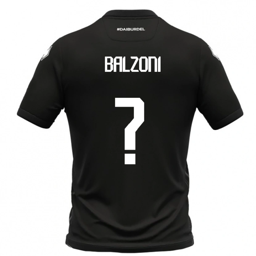 Danxen Kinderen Mattia Balzoni #0 Zwart Wit Uitshirt Uittenue 2025/26 T-Shirt België