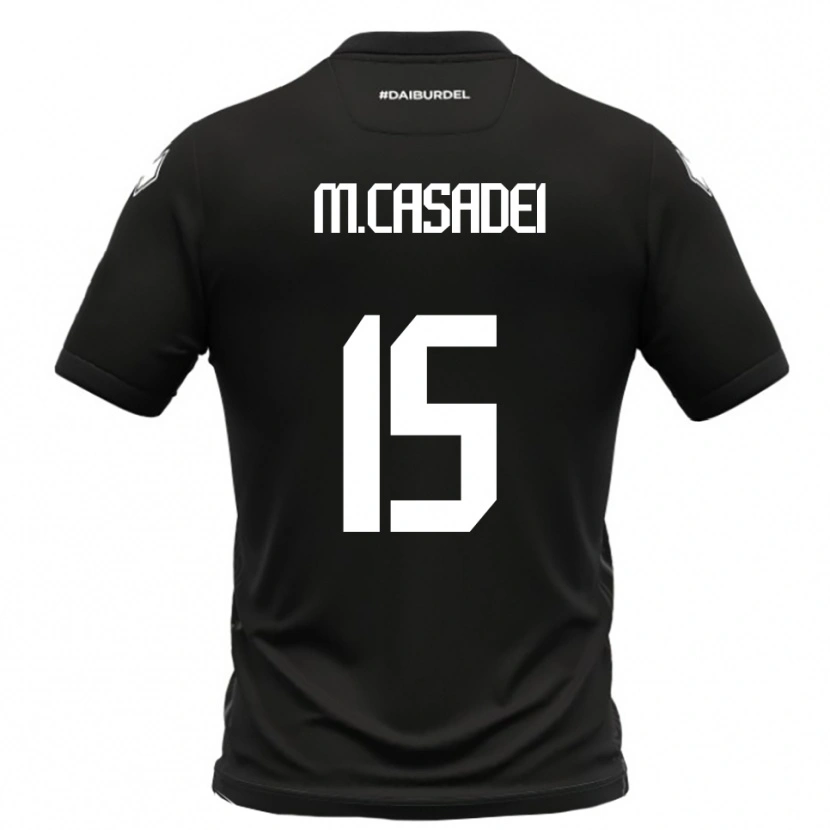 Danxen Kinderen Matteo Casadei #15 Zwart Wit Uitshirt Uittenue 2025/26 T-Shirt België