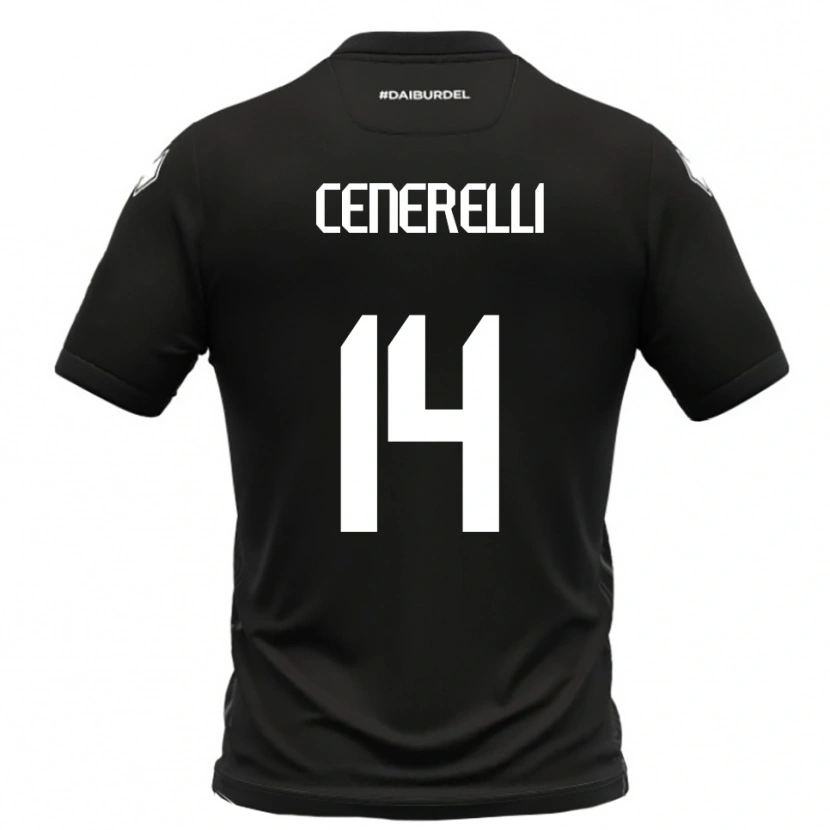 Danxen Kinderen Alessandro Cenerelli #14 Zwart Wit Uitshirt Uittenue 2025/26 T-Shirt België