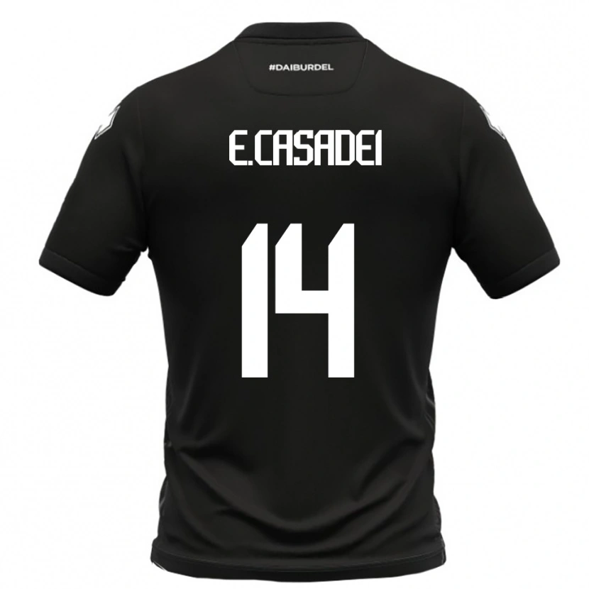 Danxen Kinderen Enea Casadei #14 Zwart Wit Uitshirt Uittenue 2025/26 T-Shirt België