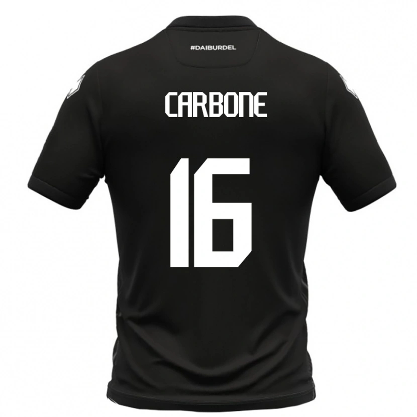 Danxen Kinderen Andrea Carbone #16 Zwart Wit Uitshirt Uittenue 2025/26 T-Shirt België