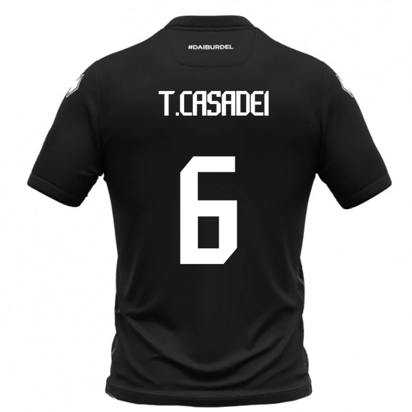 Danxen Kinderen Tommaso Casadei #6 Zwart Wit Uitshirt Uittenue 2025/26 T-Shirt België
