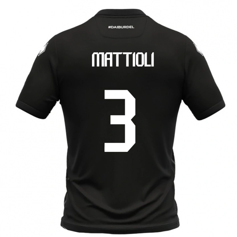 Danxen Kinderen Giovanni Mattioli #3 Zwart Wit Uitshirt Uittenue 2025/26 T-Shirt België