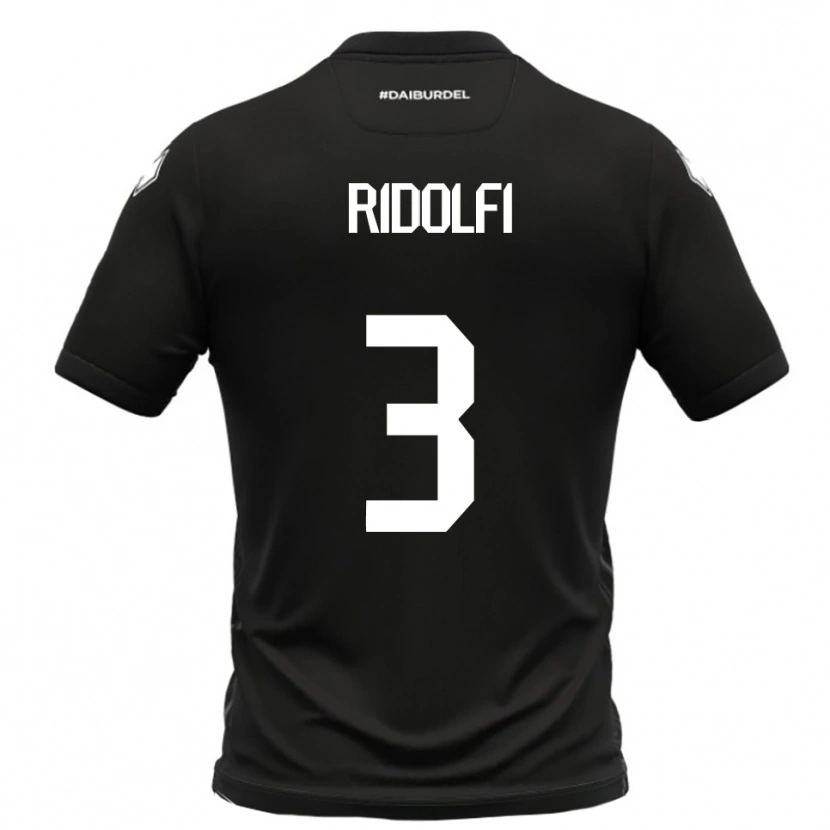Danxen Kinderen Mattia Ridolfi #3 Zwart Wit Uitshirt Uittenue 2025/26 T-Shirt België