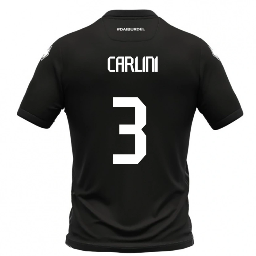 Danxen Kinderen Alessandro Carlini #3 Zwart Wit Uitshirt Uittenue 2025/26 T-Shirt België