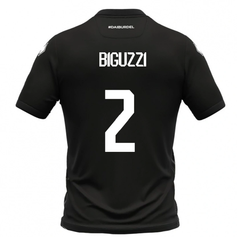 Danxen Kinderen Riccardo Biguzzi #2 Zwart Wit Uitshirt Uittenue 2025/26 T-Shirt België