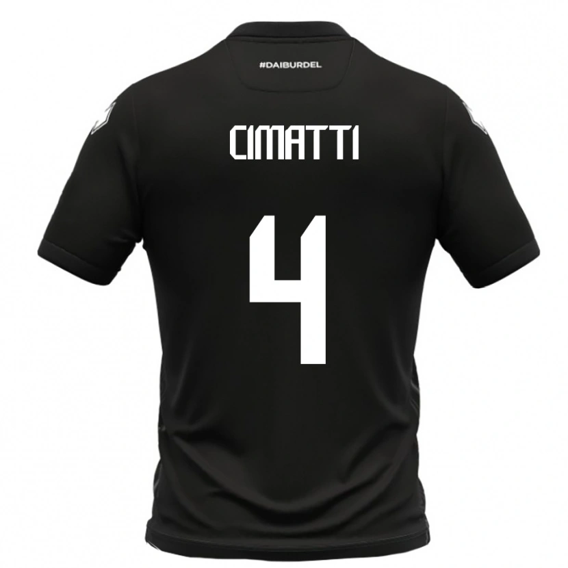 Danxen Kinderen Edoardo Cimatti #4 Zwart Wit Uitshirt Uittenue 2025/26 T-Shirt België