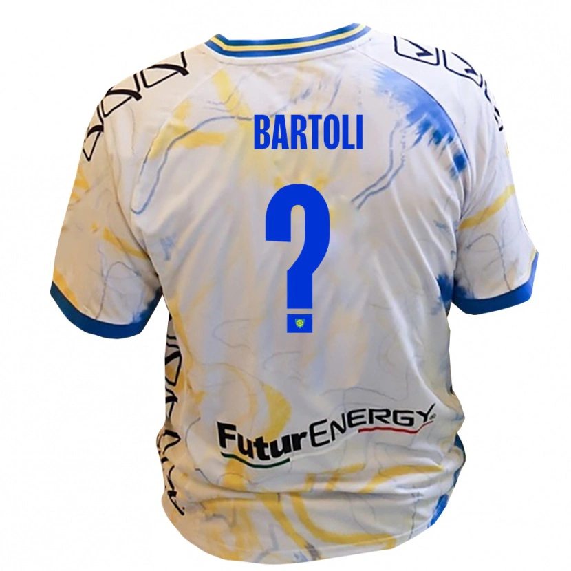 Danxen Kinderen Gianni Bartoli #0 Wit Geel Blauw Uitshirt Uittenue 2025/26 T-Shirt België