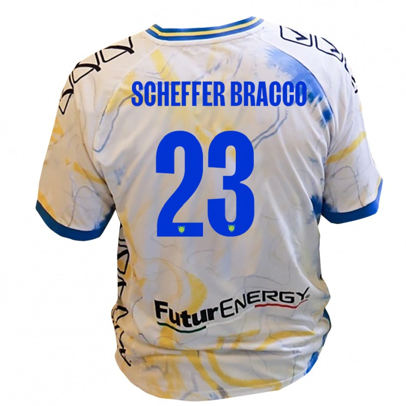 Danxen Kinderen Mateo Scheffer Bracco #23 Wit Geel Blauw Uitshirt Uittenue 2025/26 T-Shirt België