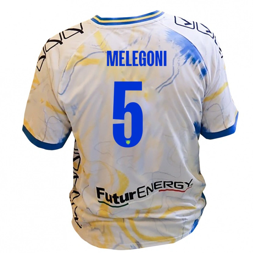 Danxen Kinderen Filippo Melegoni #5 Wit Geel Blauw Uitshirt Uittenue 2025/26 T-Shirt België