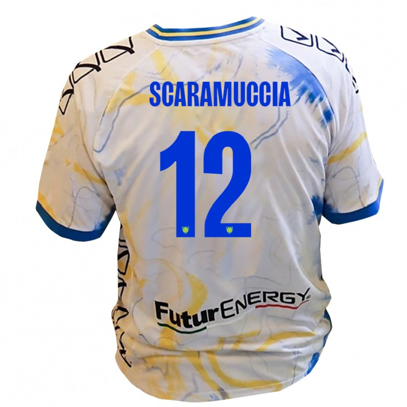 Danxen Kinderen Francesco Scaramuccia #12 Wit Geel Blauw Uitshirt Uittenue 2025/26 T-Shirt België