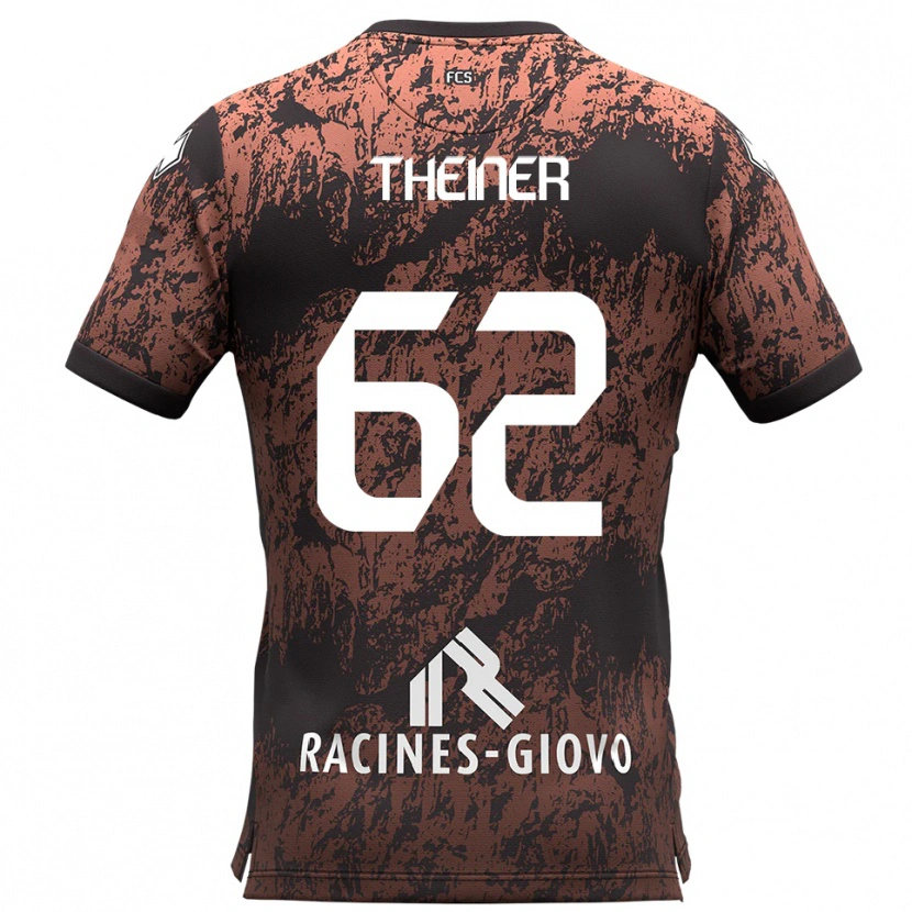 Danxen Kinderen Daniel Theiner #62 Bruin Zwart Uitshirt Uittenue 2025/26 T-Shirt België