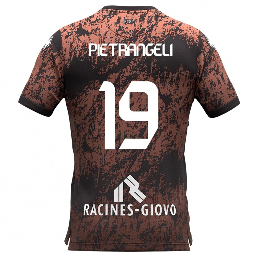 Danxen Kinderen Nicola Pietrangeli #19 Bruin Zwart Uitshirt Uittenue 2025/26 T-Shirt België