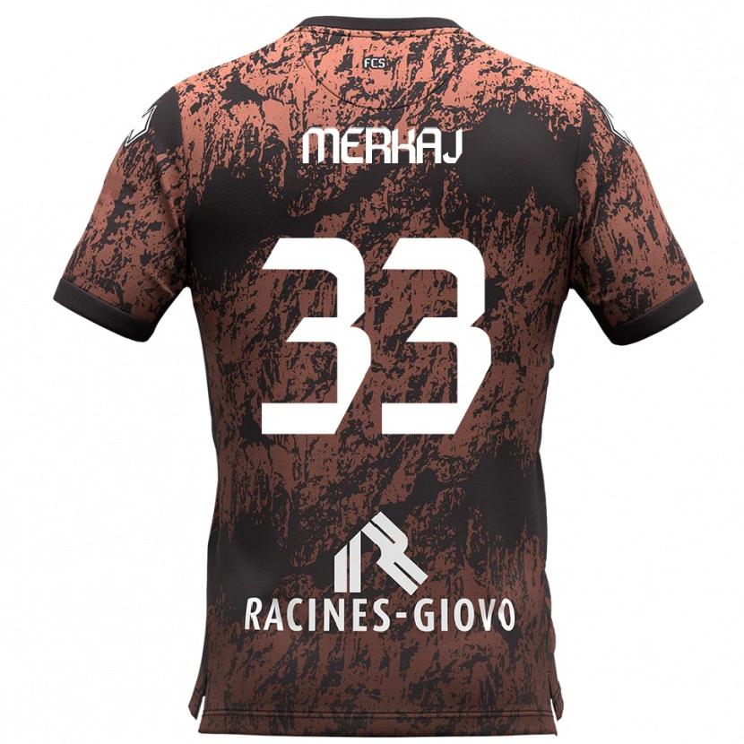 Danxen Kinderen Silvio Merkaj #33 Bruin Zwart Uitshirt Uittenue 2025/26 T-Shirt België