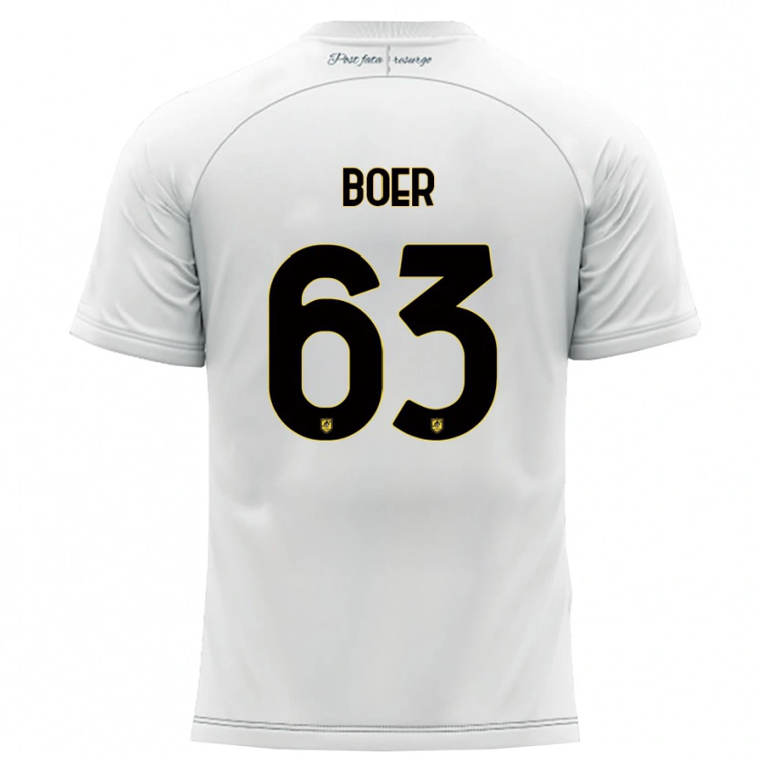 Danxen Kinderen Pietro Boer #63 Wit Geel Uitshirt Uittenue 2025/26 T-Shirt België