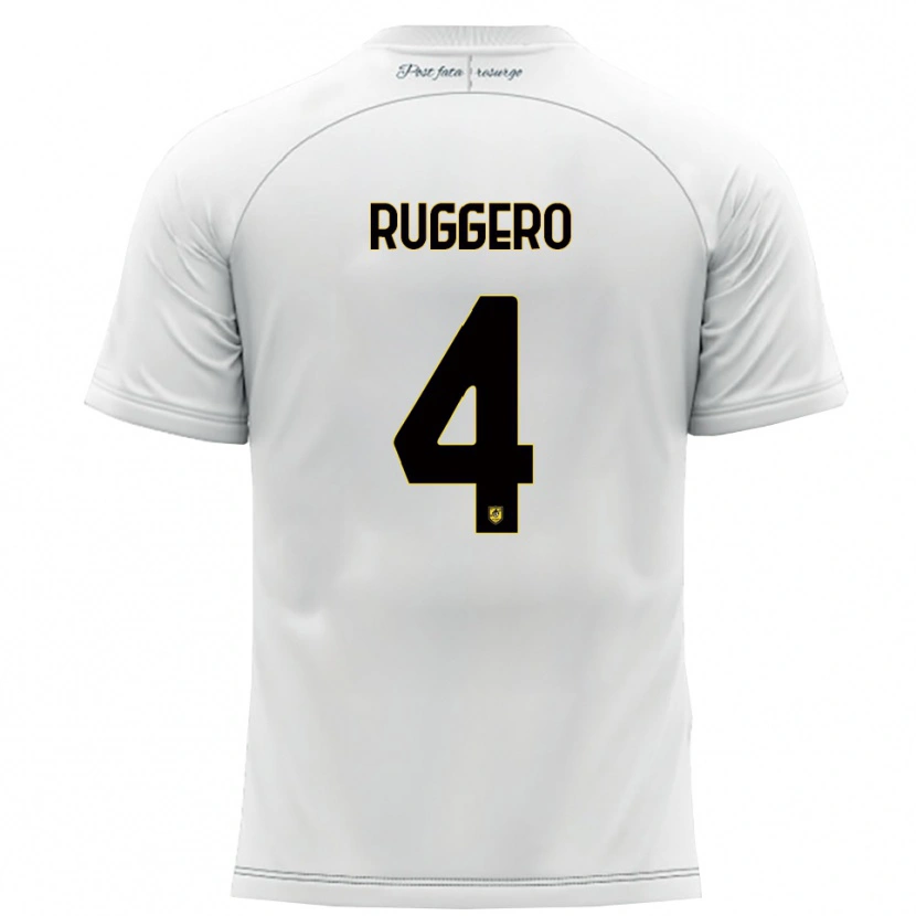 Danxen Kinderen Marco Ruggero #4 Wit Geel Uitshirt Uittenue 2025/26 T-Shirt België