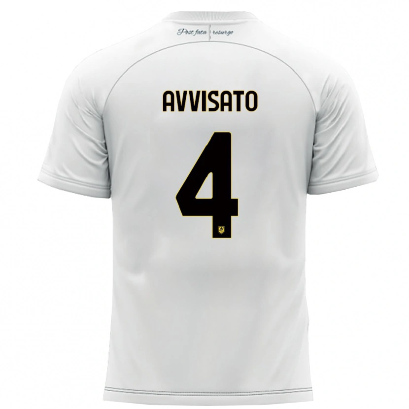 Danxen Kinderen Tommaso Avvisato #4 Wit Geel Uitshirt Uittenue 2025/26 T-Shirt België