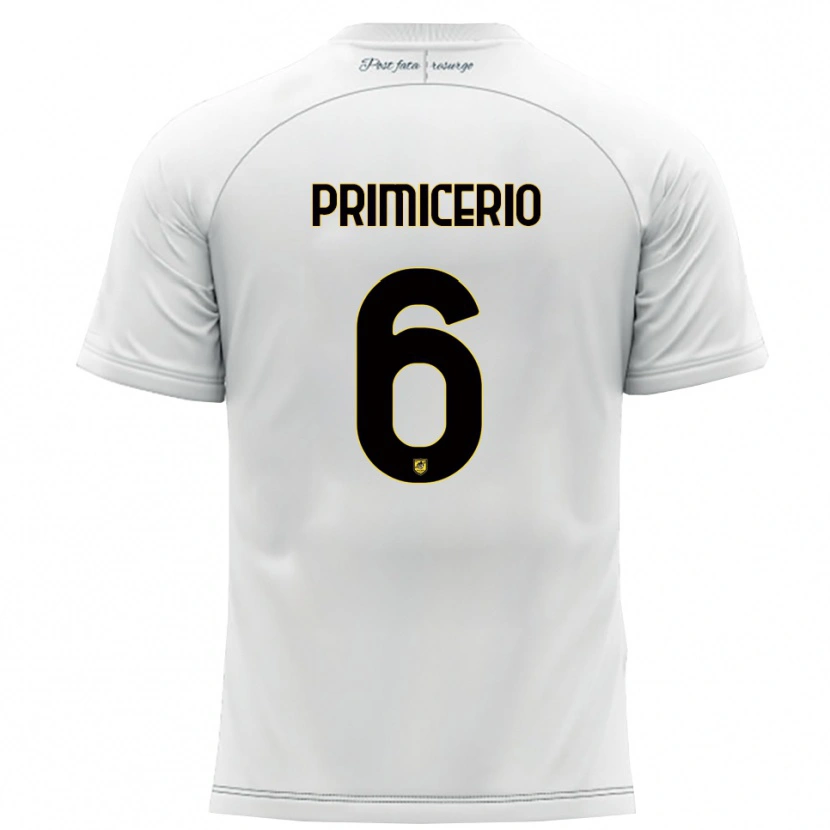 Danxen Kinderen Antonio Primicerio #6 Wit Geel Uitshirt Uittenue 2025/26 T-Shirt België