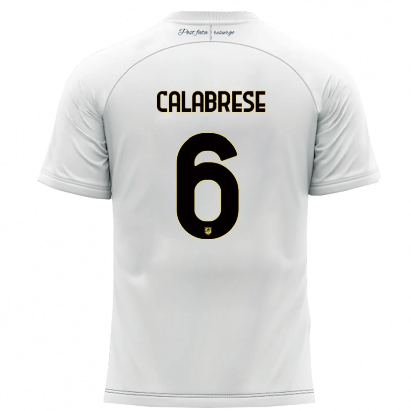 Danxen Kinderen Daniele Calabrese #6 Wit Geel Uitshirt Uittenue 2025/26 T-Shirt België