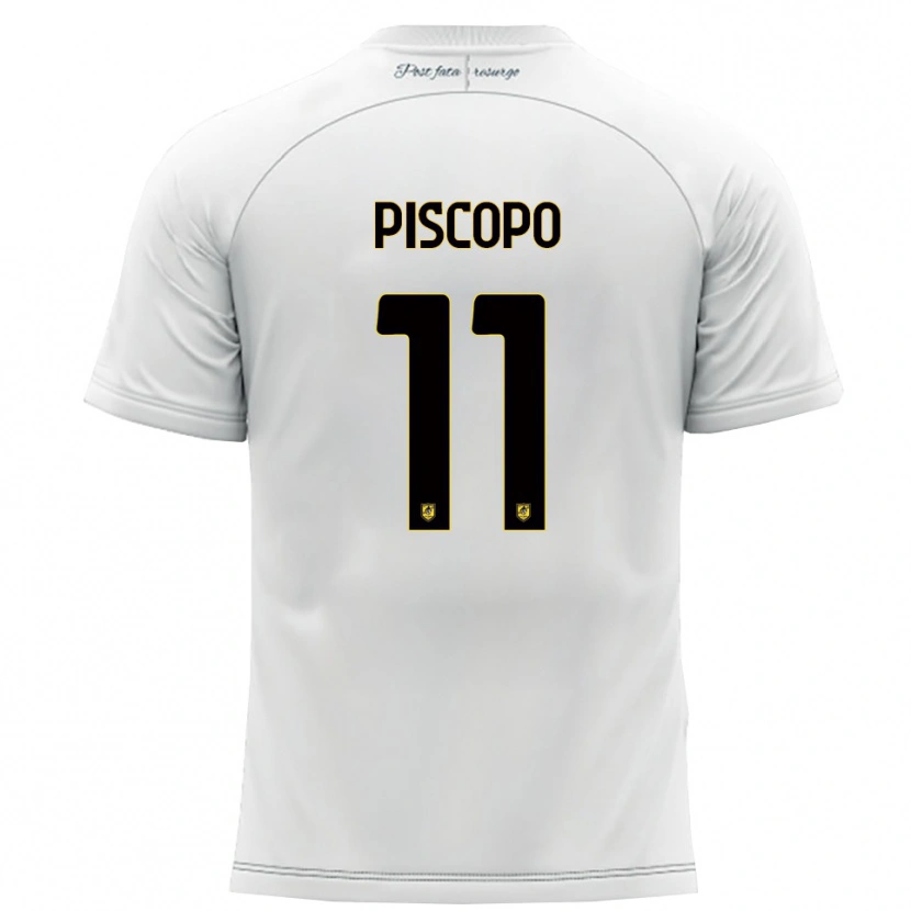 Danxen Kinderen Kevin Piscopo #11 Wit Geel Uitshirt Uittenue 2025/26 T-Shirt België